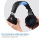 Professional Gaming Headset Stereo with Noise Cancelling Microphone Wired Headphone 50mm Drivers 3.5mm Cable with Volume Control Button for Computer Tablet Laptop