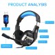 Professional Gaming Headset Stereo with Noise Cancelling Microphone Wired Headphone 50mm Drivers 3.5mm Cable with Volume Control Button for Computer Tablet Laptop