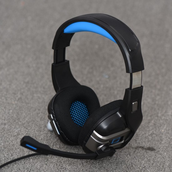 Professional Gaming Headset Stereo with Noise Cancelling Microphone Wired Headphone 50mm Drivers 3.5mm Cable with Volume Control Button for Computer Tablet Laptop