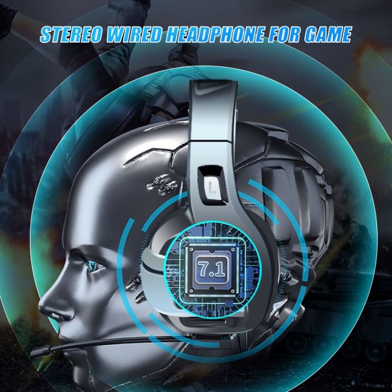 Professional Gaming Headset Stereo with Noise Cancelling Microphone Wired Headphone 50mm Drivers 3.5mm Cable with Volume Control Button for Computer Tablet Laptop