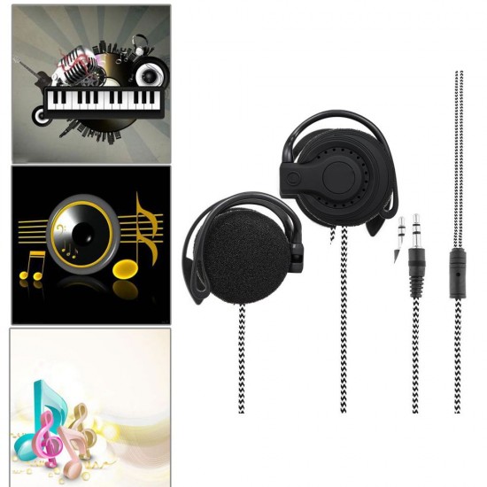 3.5mm Wired Gaming Headset On-Ear Sports Headphones Ear-hook Music Earphones for Smartphones Tablet Laptop Desktop PC