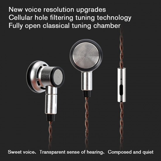 EP05 Earphone 16mm Driver High Resolution 5N High Purity OFC Headset Flat Head Earbuds MMCX Replaceable Cable EP05 Earphone 16mm Driver High Resolution 5N High Purity OFC Headset Flat Head Earbuds MMCX Replaceable Cable