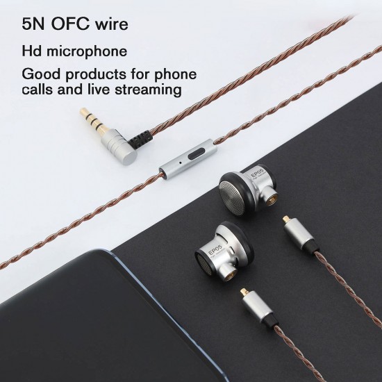 EP05 Earphone 16mm Driver High Resolution 5N High Purity OFC Headset Flat Head Earbuds MMCX Replaceable Cable EP05 Earphone 16mm Driver High Resolution 5N High Purity OFC Headset Flat Head Earbuds MMCX Replaceable Cable