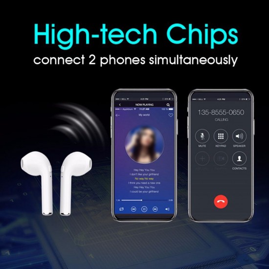 i7 Wireless BT Earphones Mini Earbud Portable Stereo Handfree Earphone Left and Right Ear with Charging Box i7 Wireless BT Earphones Mini Earbud Portable Stereo Handfree Earphone Left and Right Ear with Charging Box