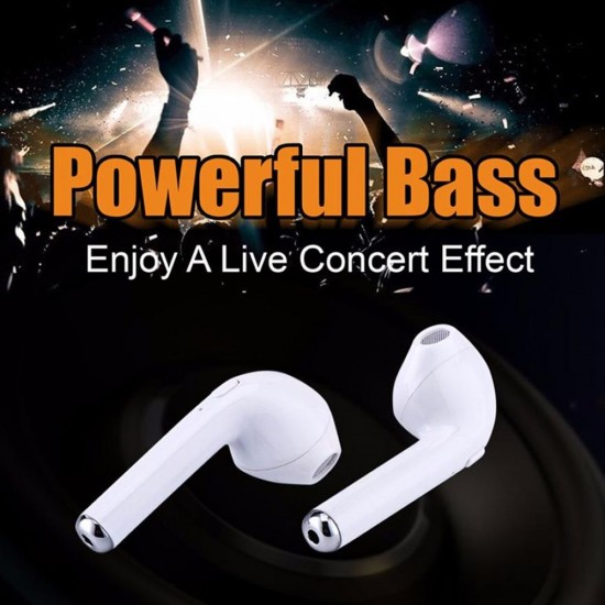 i7 Wireless BT Earphones Mini Earbud Portable Stereo Handfree Earphone Left and Right Ear with Charging Box i7 Wireless BT Earphones Mini Earbud Portable Stereo Handfree Earphone Left and Right Ear with Charging Box