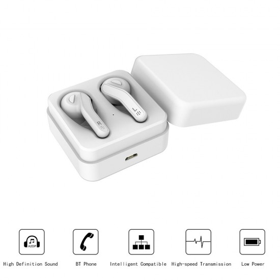BT Earphone True Wireless Stereo Earbud Headset for Phone White BT Earphone True Wireless Stereo Earbud Headset for Phone White