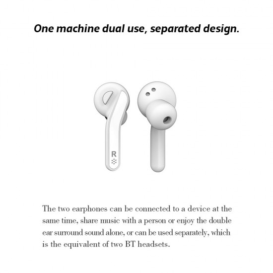 BT Earphone True Wireless Stereo Earbud Headset for Phone White BT Earphone True Wireless Stereo Earbud Headset for Phone White