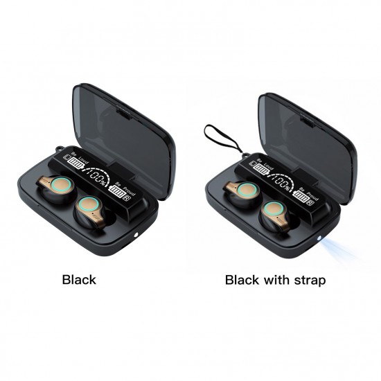 M18 BT5.1 Wireless Headphones Auto Pairing IPX7 Waterproof 2000mAh Charge Box Three Screen Power Display Powe Bank (Black) M18 BT5.1 Wireless Headphones Auto Pairing IPX7 Waterproof 2000mAh Charge Box Three Screen Power Display Powe Bank (Black)