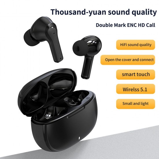 TWS ENC Noise Cancelling Headphones P9 BT Wireless Earphones Double Mark ENC Noise-cancelling calls Long Battery Life Black TWS ENC Noise Cancelling Headphones P9 BT Wireless Earphones Double Mark ENC Noise-cancelling calls Long Battery Life Black