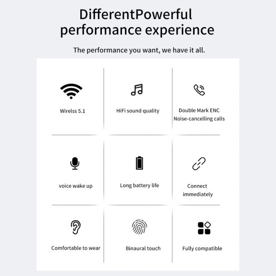 TWS ENC Noise Cancelling Headphones P9 BT Wireless Earphones Double Mark ENC Noise-cancelling calls Long Battery Life Black TWS ENC Noise Cancelling Headphones P9 BT Wireless Earphones Double Mark ENC Noise-cancelling calls Long Battery Life Black