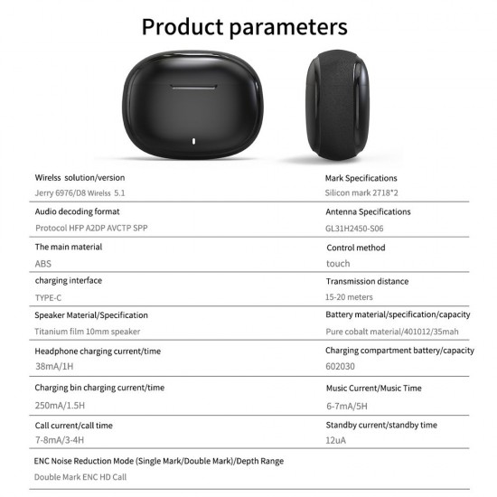 TWS ENC Noise Cancelling Headphones P9 BT Wireless Earphones Double Mark ENC Noise-cancelling calls Long Battery Life Black TWS ENC Noise Cancelling Headphones P9 BT Wireless Earphones Double Mark ENC Noise-cancelling calls Long Battery Life Black