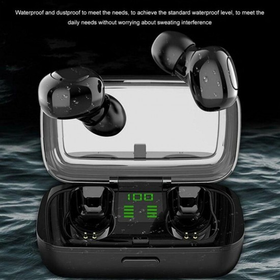 XG-23 Sports Headphones IPX6 Waterproof Sweatproof Headset Stereo Sound Binaural Calling In-Ear Ergonomic Design Earbuds Intelligent Noise Reduction Canceling Cancellation Earphones with LED Digital Display Charging Case Box and Cable XG-23 Sports Headphones IPX6 Waterproof Sweatproof Headset Stereo Sound Binaural Calling In-Ear Ergonomic Design Earbuds Intelligent Noise Reduction Canceling Cancellation Earphones with LED Digital Display Charging Case Box and Cable