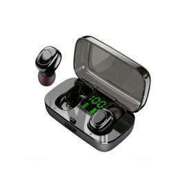 XG-23 Sports Headphones IPX6 Waterproof Sweatproof Headset Stereo Sound Binaural Calling In-Ear Ergonomic Design Earbuds Intelligent Noise Reduction Canceling Cancellation Earphones with LED Digital Display Charging Case Box and Cable