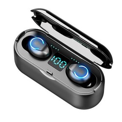 F9-8 Earphones BT 5.0 Wireless Mini Sports Earbuds 8D HiFi Sound Headset HD Call Noise Reduction Siri Voice Assistant Headphones With LED Digital Power Display