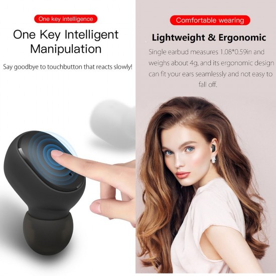 E6S True Wireless Earbuds In-Ear Headphones IPX4 Waterproof Sweatproof 45mAh BT5.0 Binaural Stereo Audio Noise Reduction Voice/Volume Control Sports Headset with 280mAh Charging Case Compatible with Siri E6S True Wireless Earbuds In-Ear Headphones IPX4 Waterproof Sweatproof 45mAh BT5.0 Binaural Stereo Audio Noise Reduction Voice/Volume Control Sports Headset with 280mAh Charging Case Compatible with Siri