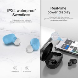 A6S Pro Wireless Headphones Earphones Auto Pairing Mini In-Ear Earbuds HiFi BT 5.0 Stereo Built-in Mic Noise Cancellation IPX4 Water-proof with Wireless Charging Case
