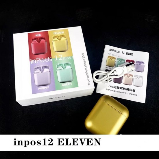 Inpods 12 True Wireless Stereo Earphones BT5.0 Popup Touch Control Wireless Headset Sports Earbuds Metal Color Headphone With Mic For Android iOS Smarthpone Inpods 12 True Wireless Stereo Earphones BT5.0 Popup Touch Control Wireless Headset Sports Earbuds Metal Color Headphone With Mic For Android iOS Smarthpone