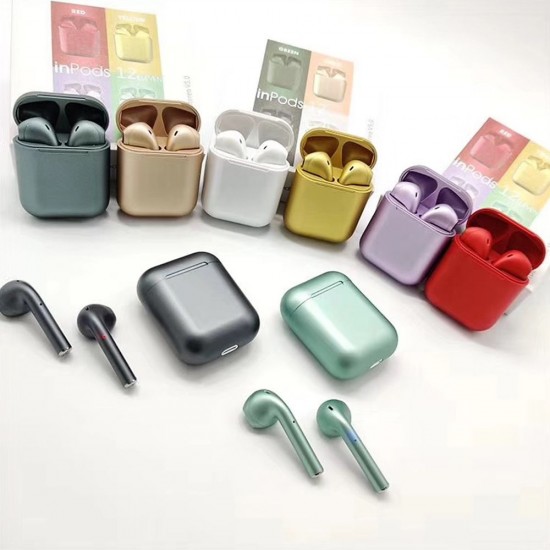 Inpods 12 True Wireless Stereo Earphones BT5.0 Popup Touch Control Wireless Headset Sports Earbuds Metal Color Headphone With Mic For Android iOS Smarthpone Inpods 12 True Wireless Stereo Earphones BT5.0 Popup Touch Control Wireless Headset Sports Earbuds Metal Color Headphone With Mic For Android iOS Smarthpone