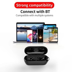 Y30 True Wireless Earbuds Touch-Control Daily Waterproof Sport Earbuds with Microphone Binaural Strereo Audio Earphones In-Ear Headset with Charging Case Compatible with Android iOS