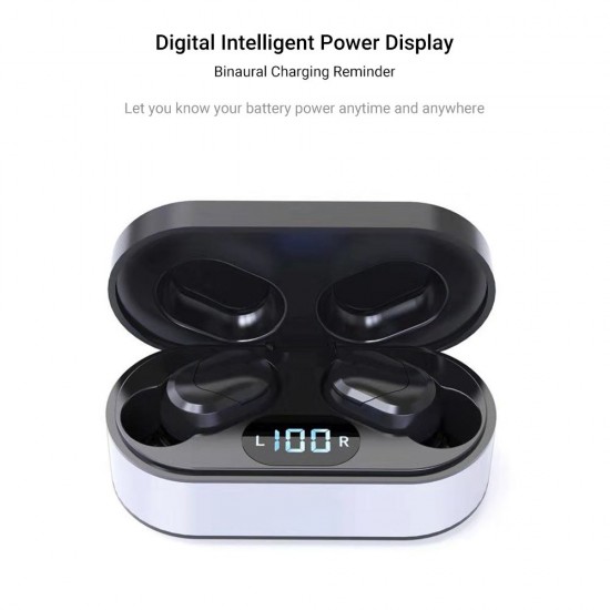 JS1 True Wireless Stereo Earbuds BT5.0 Earphone Wireless Headset Multifunctional Key Waterproof Portable Headphones with Large Capacity Black JS1 True Wireless Stereo Earbuds BT5.0 Earphone Wireless Headset Multifunctional Key Waterproof Portable Headphones with Large Capacity Black