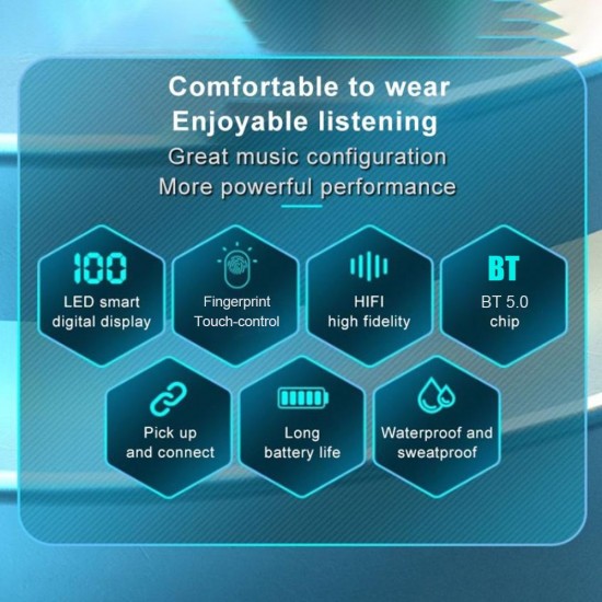 True Wireless Earbuds with Microphone and Touch-control Daily Waterproof Sport Earphones with Voice Assistant and Charging Case Compatible with Android and iOS True Wireless Earbuds with Microphone and Touch-control Daily Waterproof Sport Earphones with Voice Assistant and Charging Case Compatible with Android and iOS