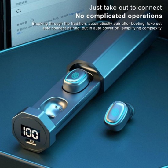 True Wireless Earbuds with Microphone and Touch-control Daily Waterproof Sport Earphones with Voice Assistant and Charging Case Compatible with Android and iOS True Wireless Earbuds with Microphone and Touch-control Daily Waterproof Sport Earphones with Voice Assistant and Charging Case Compatible with Android and iOS
