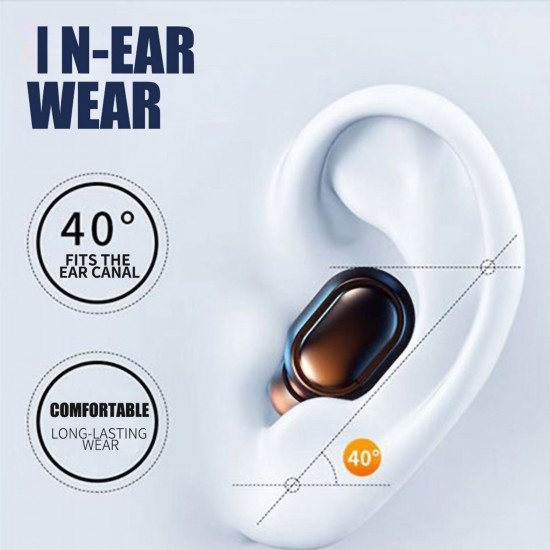 Mini In-Ear BT Headphones with Deep Bass Noise Reduction Waterproof Sport Earphones with LED-Digital Display Touch-Control Headsets HD Call Earbuds with MIC Compatible with iOS Android Black
