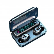 F9-10 Mini In-Ear BT Headphones with 9D Stereo Deep Base Noise Reduction IPX7 Waterproof Sport Earphones with LED-Digital Display Touch-Control Headsets HD Call Earbuds with MIC Compatible with iOS Android Windows Black