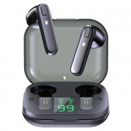 R20 True Wireless Earbuds Semi-in-Ear BT Earphones with Stereo Sound Waterproof Sport Earphones with LED-Digital Display Headsets HD Call Headset with MIC Compatible with iOS Android Black