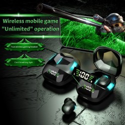 G7S BT Earphones in-Ear Wireless Gaming Headset Ergonomic Waterproof Sport Earbuds with LED-Digital Display Easy Pairing for Game Music Compatible with iOS Android