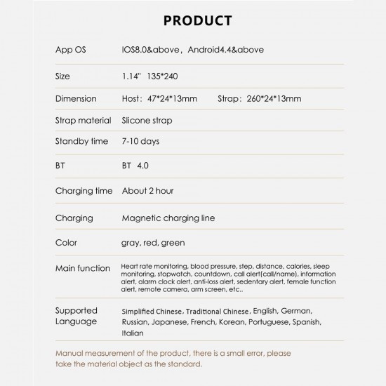 F21 Smart Bracelet 1.14-inch TFT Screen BT4.0 Smart Watch Heart Rate Blood Pressure Sleep Monitoring IP68 Waterproof Smart Timer Pedometer Calorie Fitness Alarm Camera Wristwatch Compatible with Android / iOS System F21 Smart Bracelet 1.14-inch TFT Screen BT4.0 Smart Watch Heart Rate Blood Pressure Sleep Monitoring IP68 Waterproof Smart Timer Pedometer Calorie Fitness Alarm Camera Wristwatch Compatible with Android / iOS System