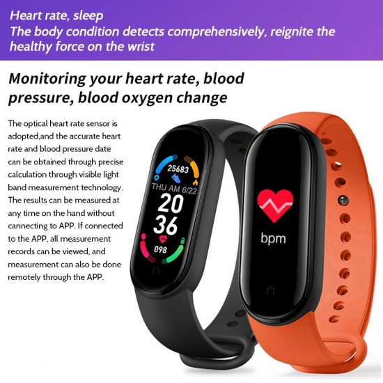 M6 Smart Bracelet Intelligent Watch Sport Fitness Tracker Heart Rate Sleep Monitor Smartwatch 0.96in Color Screen IP67 Waterproof Sports Wristband M6 Smart Bracelet Intelligent Watch Sport Fitness Tracker Heart Rate Sleep Monitor Smartwatch 0.96in Color Screen IP67 Waterproof Sports Wristband