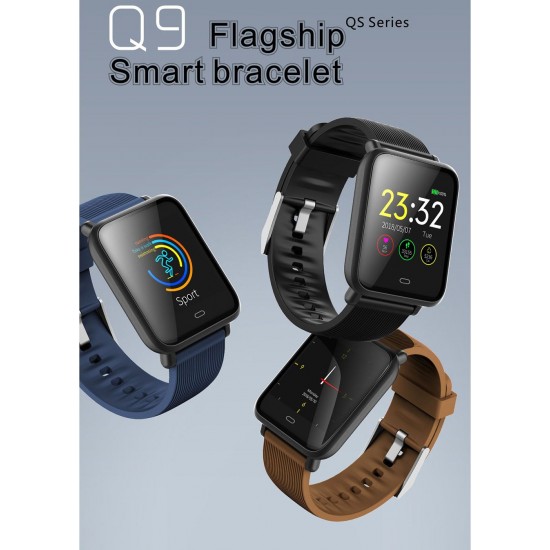 Q9 Sport Watch Smart Bracelet SMA Band Fitness Tracker IPS Screen Display Pedometer Calories Heart Rate Sleep Monitor Call Reminder Wrist Band with 2 Replacement Straps Replacement for Smartphones iOS Android Devices Q9 Sport Watch Smart Bracelet SMA Band Fitness Tracker IPS Screen Display Pedometer Calories Heart Rate Sleep Monitor Call Reminder Wrist Band with 2 Replacement Straps Replacement for Smartphones iOS Android Devices