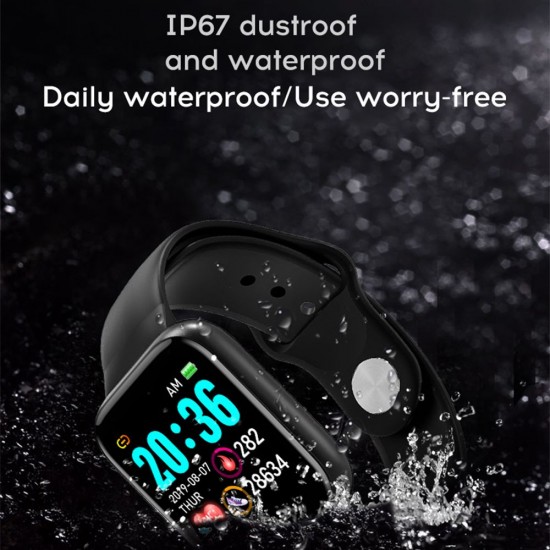 Smart Bracelet 1.3-Inch HD Color Touchscreen Smart Band IP67 Waterproof Smartwatch with Pedometer Heart Rate Tracker Blood Pressure Monitor Sleep Tracking Notifications Reminder Remote Shutter Compatible with Android iOS Smart Bracelet 1.3-Inch HD Color Touchscreen Smart Band IP67 Waterproof Smartwatch with Pedometer Heart Rate Tracker Blood Pressure Monitor Sleep Tracking Notifications Reminder Remote Shutter Compatible with Android iOS