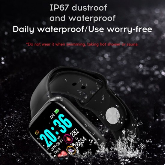 Smart Bracelet 1.3-Inch HD Color Touchscreen Smart Band IP67 Waterproof Smartwatch with Pedometer Heart Rate Tracker Blood Pressure Monitor Sleep Tracking Notifications Reminder Remote Shutter Compatible with Android iOS Smart Bracelet 1.3-Inch HD Color Touchscreen Smart Band IP67 Waterproof Smartwatch with Pedometer Heart Rate Tracker Blood Pressure Monitor Sleep Tracking Notifications Reminder Remote Shutter Compatible with Android iOS