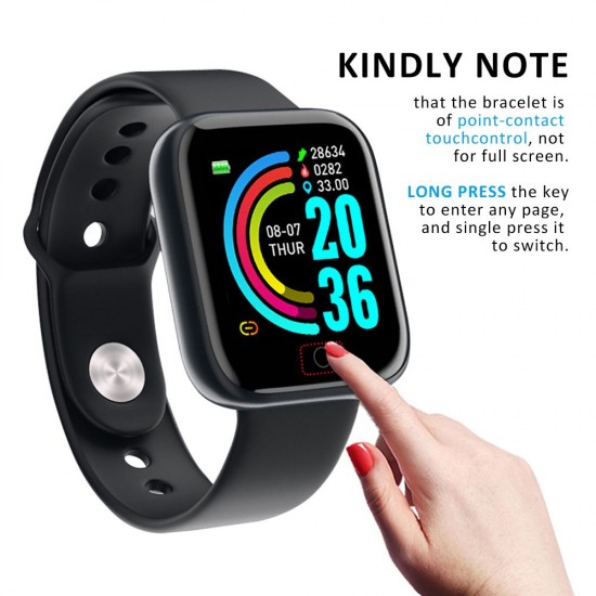 Smart Bracelet 1.3-Inch HD Color Touchscreen Smart Band IP67 Waterproof Smartwatch with Pedometer Heart Rate Tracker Blood Pressure Monitor Sleep Tracking Notifications Reminder Remote Shutter Compatible with Android iOS Smart Bracelet 1.3-Inch HD Color Touchscreen Smart Band IP67 Waterproof Smartwatch with Pedometer Heart Rate Tracker Blood Pressure Monitor Sleep Tracking Notifications Reminder Remote Shutter Compatible with Android iOS