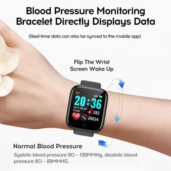 Smart Bracelet 1.3-Inch HD Color Touchscreen Smart Band IP67 Waterproof Smartwatch with Pedometer Heart Rate Tracker Blood Pressure Monitor Sleep Tracking Notifications Reminder Remote Shutter Compatible with Android iOS Smart Bracelet 1.3-Inch HD Color Touchscreen Smart Band IP67 Waterproof Smartwatch with Pedometer Heart Rate Tracker Blood Pressure Monitor Sleep Tracking Notifications Reminder Remote Shutter Compatible with Android iOS