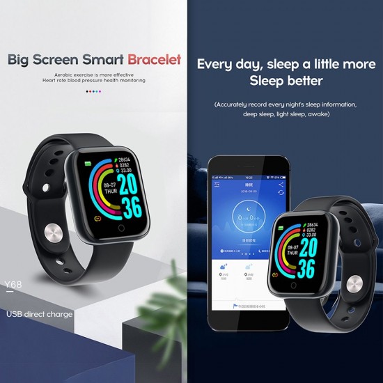 Smart Bracelet 1.3-Inch HD Color Touchscreen Smart Band IP67 Waterproof Smartwatch with Pedometer Heart Rate Tracker Blood Pressure Monitor Sleep Tracking Notifications Reminder Remote Shutter Compatible with Android iOS Smart Bracelet 1.3-Inch HD Color Touchscreen Smart Band IP67 Waterproof Smartwatch with Pedometer Heart Rate Tracker Blood Pressure Monitor Sleep Tracking Notifications Reminder Remote Shutter Compatible with Android iOS