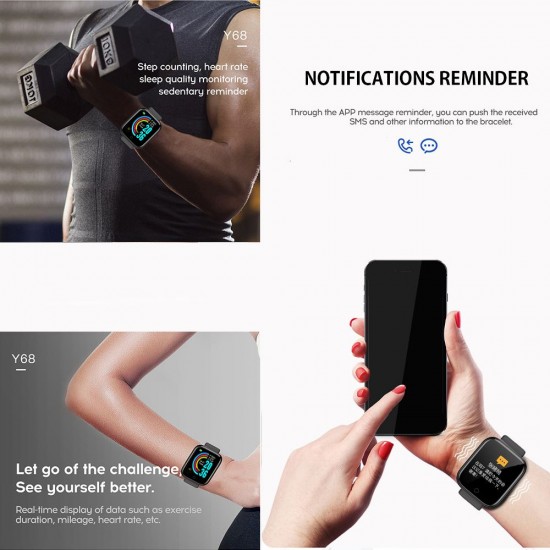 Smart Bracelet 1.3-Inch HD Color Touchscreen Smart Band IP67 Waterproof Smartwatch with Pedometer Heart Rate Tracker Blood Pressure Monitor Sleep Tracking Notifications Reminder Remote Shutter Compatible with Android iOS Smart Bracelet 1.3-Inch HD Color Touchscreen Smart Band IP67 Waterproof Smartwatch with Pedometer Heart Rate Tracker Blood Pressure Monitor Sleep Tracking Notifications Reminder Remote Shutter Compatible with Android iOS