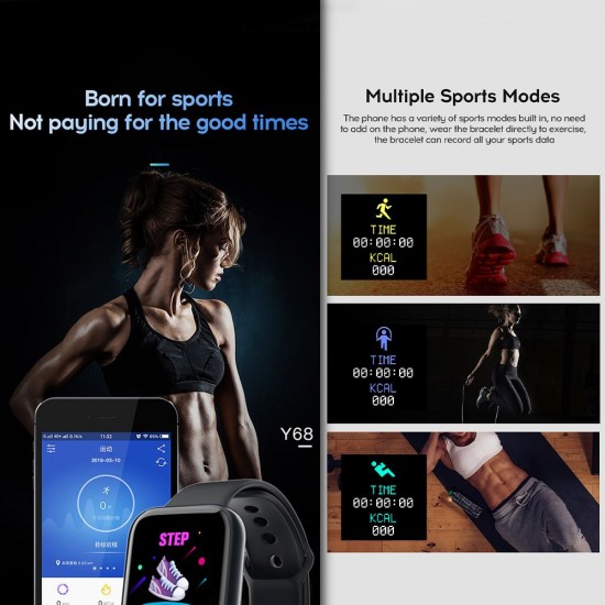 Smart Bracelet 1.3-Inch HD Color Touchscreen Smart Band IP67 Waterproof Smartwatch with Pedometer Heart Rate Tracker Blood Pressure Monitor Sleep Tracking Notifications Reminder Remote Shutter Compatible with Android iOS Smart Bracelet 1.3-Inch HD Color Touchscreen Smart Band IP67 Waterproof Smartwatch with Pedometer Heart Rate Tracker Blood Pressure Monitor Sleep Tracking Notifications Reminder Remote Shutter Compatible with Android iOS