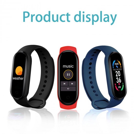 M6 Smart Sports Bracelet Watch 0.96-Inch TFT Screen BT4.0 Fitness Tracker IP67 Waterproof Sleep/Heart Rate/Blood Pressure Monitor Multiple Sports Mode Notification/Call/Sedentary Reminder Remote Camera/Music Control Compatible with Android iOS M6 Smart Sports Bracelet Watch 0.96-Inch TFT Screen BT4.0 Fitness Tracker IP67 Waterproof Sleep/Heart Rate/Blood Pressure Monitor Multiple Sports Mode Notification/Call/Sedentary Reminder Remote Camera/Music Control Compatible with Android iOS