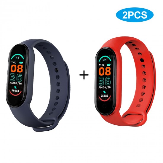 M6 Smart Sports Bracelet Watch 0.96-Inch TFT Screen BT4.0 Fitness Tracker IP67 Waterproof Sleep/Heart Rate/Blood Pressure Monitor Multiple Sports Mode Notification/Call/Sedentary Reminder Remote Camera/Music Control Compatible with Android iOS M6 Smart Sports Bracelet Watch 0.96-Inch TFT Screen BT4.0 Fitness Tracker IP67 Waterproof Sleep/Heart Rate/Blood Pressure Monitor Multiple Sports Mode Notification/Call/Sedentary Reminder Remote Camera/Music Control Compatible with Android iOS