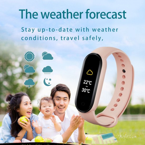 M6 Smart Sports Bracelet Watch 0.96-Inch TFT Screen BT4.0 Fitness Tracker IP67 Waterproof Sleep/Heart Rate/Blood Pressure Monitor Multiple Sports Mode Notification/Call/Sedentary Reminder Remote Camera/Music Control Compatible with Android iOS M6 Smart Sports Bracelet Watch 0.96-Inch TFT Screen BT4.0 Fitness Tracker IP67 Waterproof Sleep/Heart Rate/Blood Pressure Monitor Multiple Sports Mode Notification/Call/Sedentary Reminder Remote Camera/Music Control Compatible with Android iOS