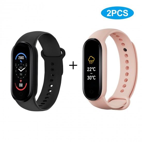 M6 Smart Sports Bracelet Watch 0.96-Inch TFT Screen BT4.0 Fitness Tracker IP67 Waterproof Sleep/Heart Rate/Blood Pressure Monitor Multiple Sports Mode Notification/Call/Sedentary Reminder Remote Camera/Music Control Compatible with Android iOS M6 Smart Sports Bracelet Watch 0.96-Inch TFT Screen BT4.0 Fitness Tracker IP67 Waterproof Sleep/Heart Rate/Blood Pressure Monitor Multiple Sports Mode Notification/Call/Sedentary Reminder Remote Camera/Music Control Compatible with Android iOS