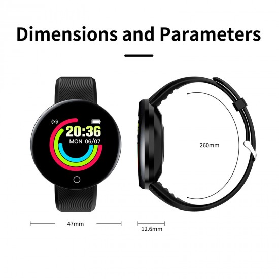 D18 Smart Sports Bracelet 1.44'' TFT Single-Touch Screen BT4.0 IP65 Waterproof Fitness Tracker Sleep/Heart Rate/Blood Pressure Monitor USB Direct Charging Upgrade System Message/Call/Sedentary Reminder Remote Camera Compatible with Android iOS D18 Smart Sports Bracelet 1.44'' TFT Single-Touch Screen BT4.0 IP65 Waterproof Fitness Tracker Sleep/Heart Rate/Blood Pressure Monitor USB Direct Charging Upgrade System Message/Call/Sedentary Reminder Remote Camera Compatible with Android iOS