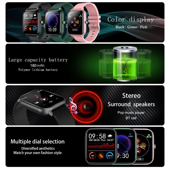 P6 BT Call Smart Bracelet 1.54'' TFT Full-Touch Screen BT3.0+4.0 IP67 Waterproof Custom Dial/3 Menu Styles Sleep/Heart Rate/Blood Pressure Monitor Multiple Sports Mode Message/Call Reminder Music Control/Remote Camera Compatible with Android iOS P6 BT Call Smart Bracelet 1.54'' TFT Full-Touch Screen BT3.0+4.0 IP67 Waterproof Custom Dial/3 Menu Styles Sleep/Heart Rate/Blood Pressure Monitor Multiple Sports Mode Message/Call Reminder Music Control/Remote Camera Compatible with Android iOS