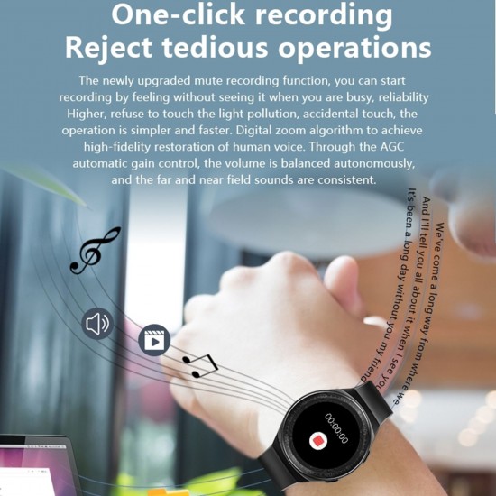 MT3 Smart Bracelet 1.28'' TFT Full-Touch Screen 8G Music Player/BT Call/One-click Recording Strong Endurance Health Management Compatible with Android iOS MT3 Smart Bracelet 1.28'' TFT Full-Touch Screen 8G Music Player/BT Call/One-click Recording Strong Endurance Health Management Compatible with Android iOS
