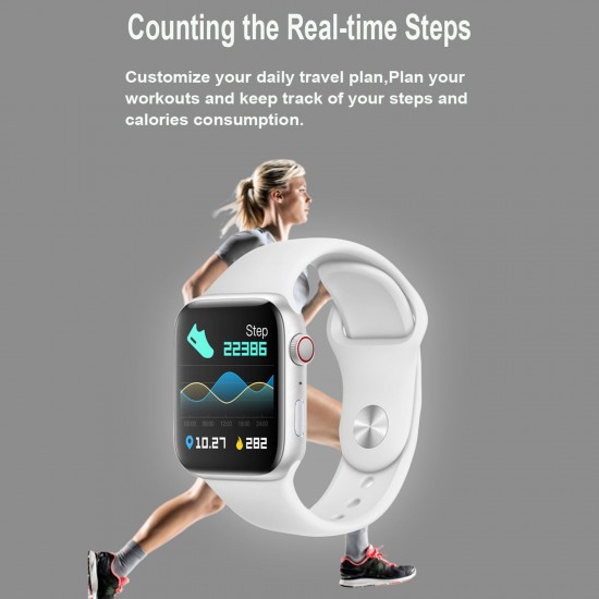 T500 Smart Bracelet 1.44'' IPS Full-Touch Screen BT4.2+5.0 BT Call Fitness/Health Monitor Notification/Call Reminder Compatible with Android iOS