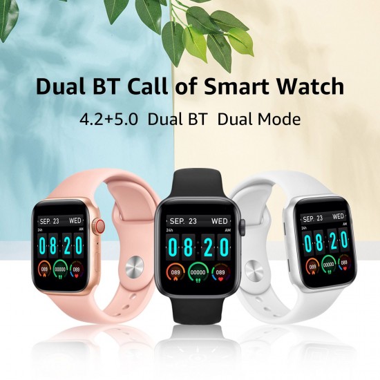 T500 Smart Bracelet 1.44'' IPS Full-Touch Screen BT4.2+5.0 BT Call Fitness/Health Monitor Notification/Call Reminder Compatible with Android iOS