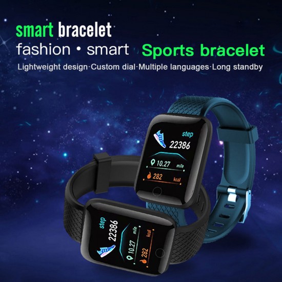 116plus Smart Sports Bracelet Sports Watch 1.44'' TFT Single-touch Screen Multilingual Display Custom Dial Fitness/Health Monitor Long Standby IP67 Waterproof Compatible with Android iOS 116plus Smart Sports Bracelet Sports Watch 1.44'' TFT Single-touch Screen Multilingual Display Custom Dial Fitness/Health Monitor Long Standby IP67 Waterproof Compatible with Android iOS